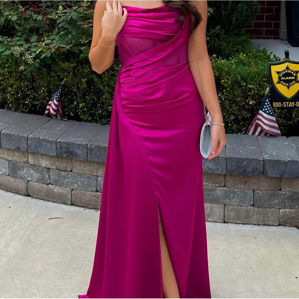 Pink formal wedding gown